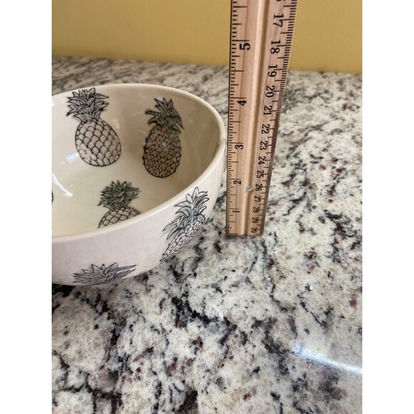 Signature Housewares Pineapple Ceramic Bowls Set Of 2 Microwave Dishwasher Safe - Picture 7 of 7